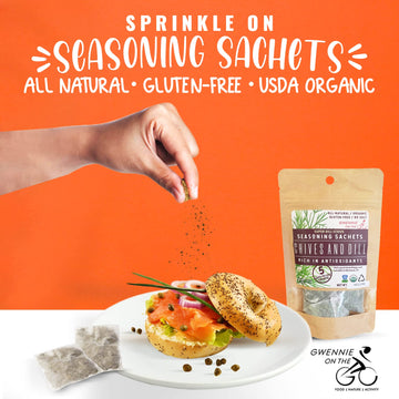 GWENNIE ON THE GO Seasoning Sachets, Chives and Dill, Certified Organic, Gluten-Free, 10 Count (Pack of 2), 2oz Resealable Pouch