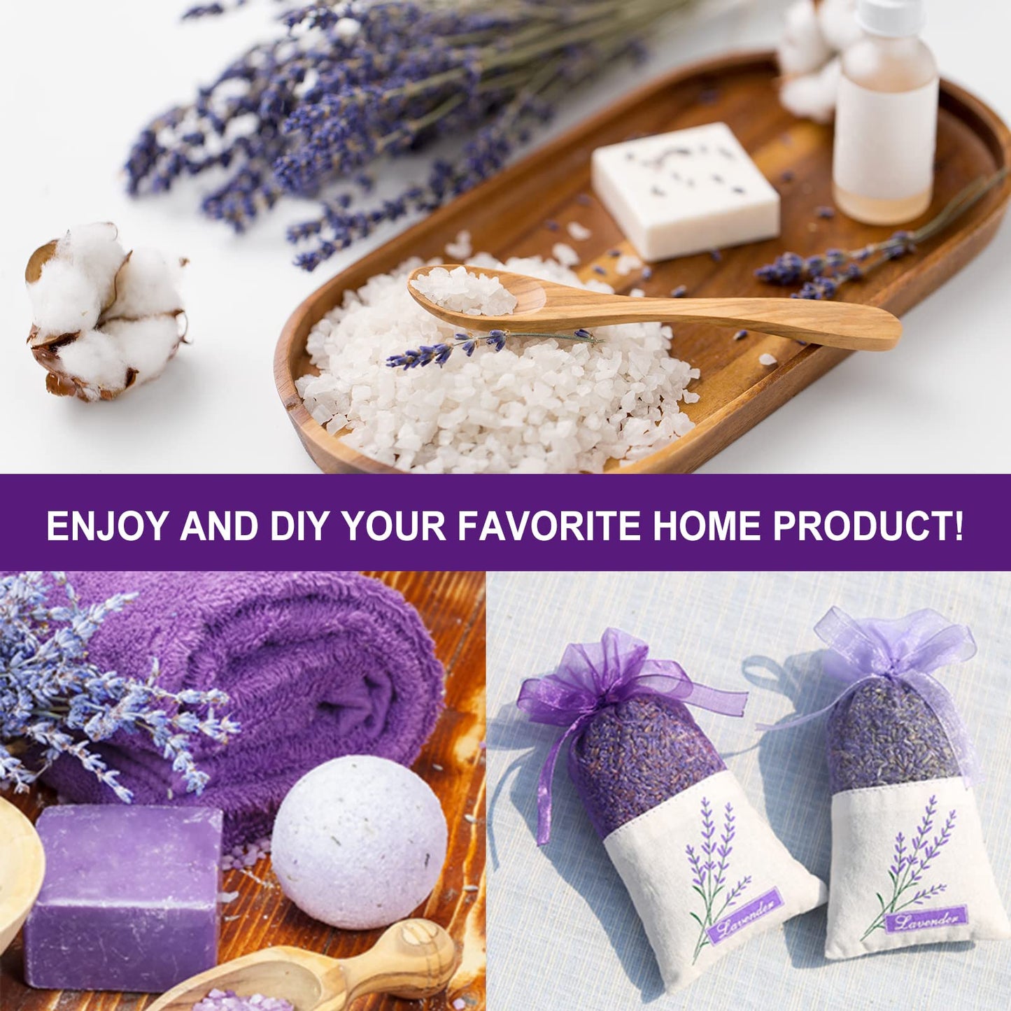 Tearelae - Premium Dried Lavender Flowers - 5A Top Grade - 100% Pure Natural Edible Flowers Culinary Dried Lavender Buds - For B