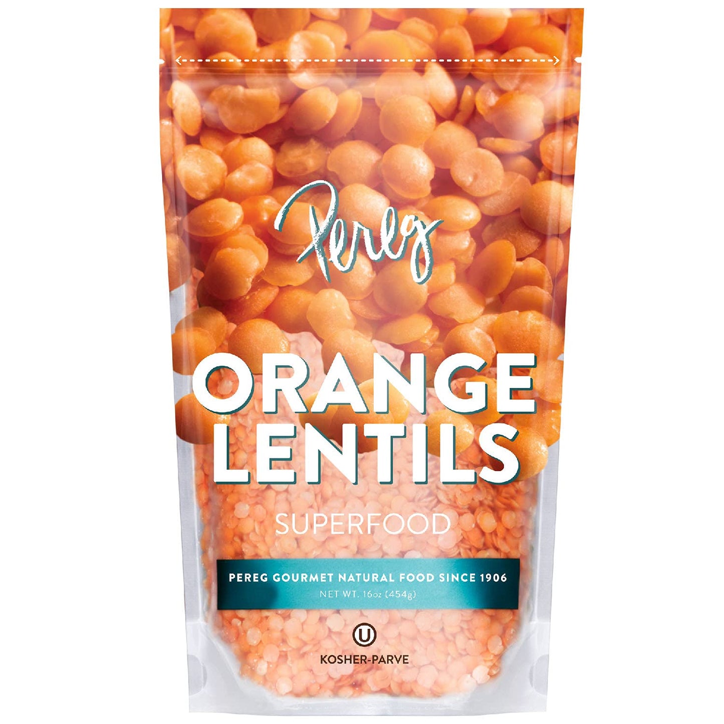Pereg Orange Lentils (16 Oz) - Indian Split Masoor Daal - Non-GMO & Additive Free - Ideal for Stews, Indian Curries & Soups - Vegan Diet-Friendly - High In Protein & Fibres - Red Lentils - Quick Cooki