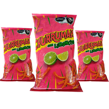 Sabritas Churrumais Con Limoncito (3 Pack) 6.52 Oz - Mexican Large Chips - Botanas Mexicanas Bolsa Grande