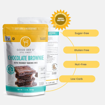 Good Dee's Chocolate Brownie Mix | Keto Baking Mix | Sugar-Free, Gluten-Free, Grain-Free, Nut-Free, Soy-Free & Low Carb Baking M