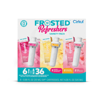 Cirkul Frosted Refreshers Variety Pack, 6-Pack - 2 Pink, 2 Mango Dragon Fruit, 2 Paradise - Refreshing Flavor for Hydration