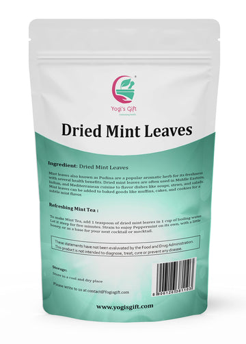 Dried Mint Leaves 1 Lb | Peppermint Leaves For Tea & Savoury | Non-Gmo, Ethically Sourced, Cut & Sifted | Bulk Tea Loose Leaf -
