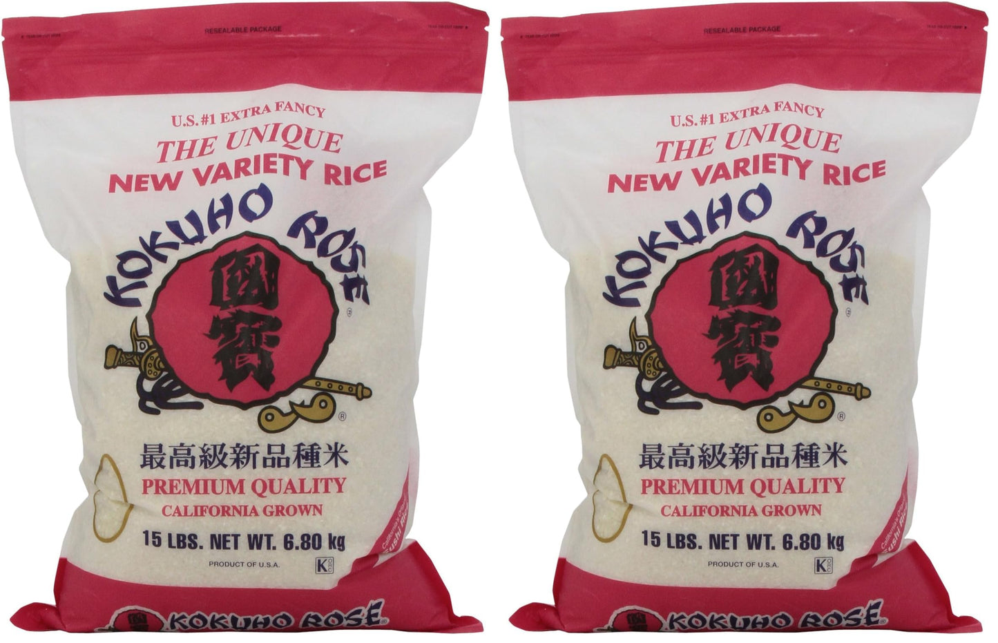 Kokuho Rose Rice, 15-Pound (Pack of 2)