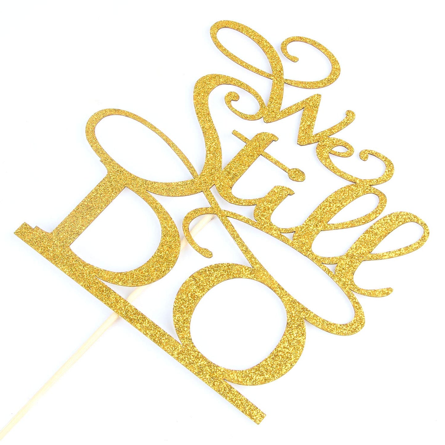 Hotmoon We Still Do Cake Topper - Gold Glitter Plastic Decoration for Vow Renewal & Wedding Anniversary, Model HM-0088