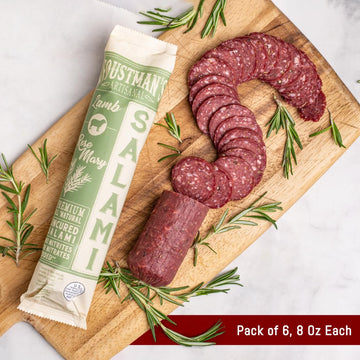 Foustman'S Salami Rosemary Lamb Artisanal, Nitrate-Free, Naturally Cured, Gluten-Free, Dairy-Free, No Pork, Pack Of 6, 8 Oz Each