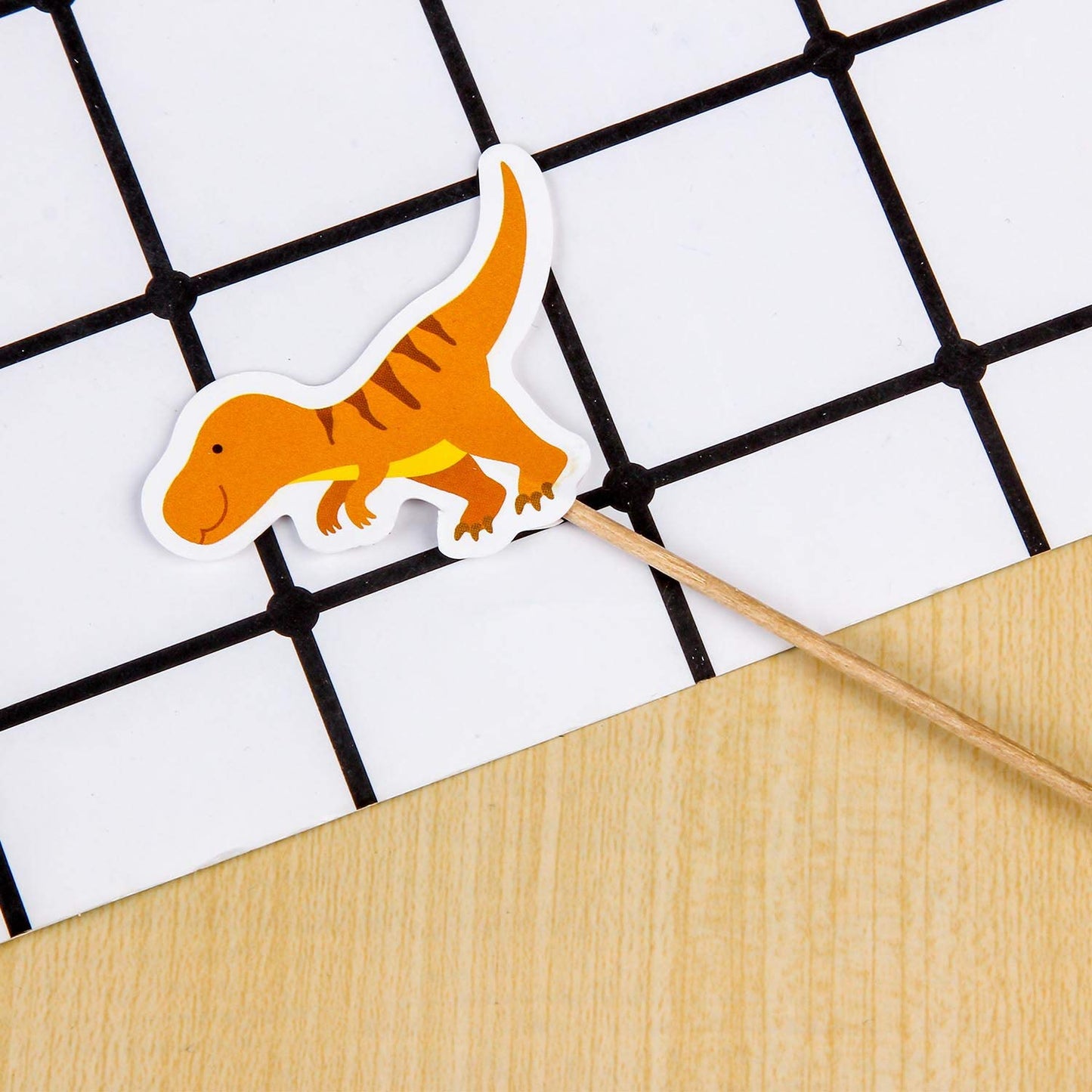 YEKTFS Dinosaur Cupcake Toppers - 50Pcs Paper Picks for Baby Shower Party Decoration - Blue, Green, Yellow, Orange, Purple - Model A-003