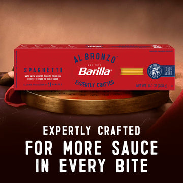 Barilla Al Bronzo Spaghetti Pasta 14.1 Oz. (Pack Of 20), Bronze Cut Pasta Created From A Reserve Batch Durum Wheat, Non-Gmo, Kos