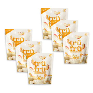 Tru Fru Nature's Peaches Hyper-Dried Fresh in Crme, Premium Gourmet Freeze Dried Snack, 4.2 oz (Pack of 6)