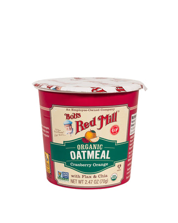 Bob'S Red Mill Organic Oat Cup, Cranberry Orange, 1 Cup (Pack Of 1) - Organic, Non Gmo, Whole Grain, Kosher