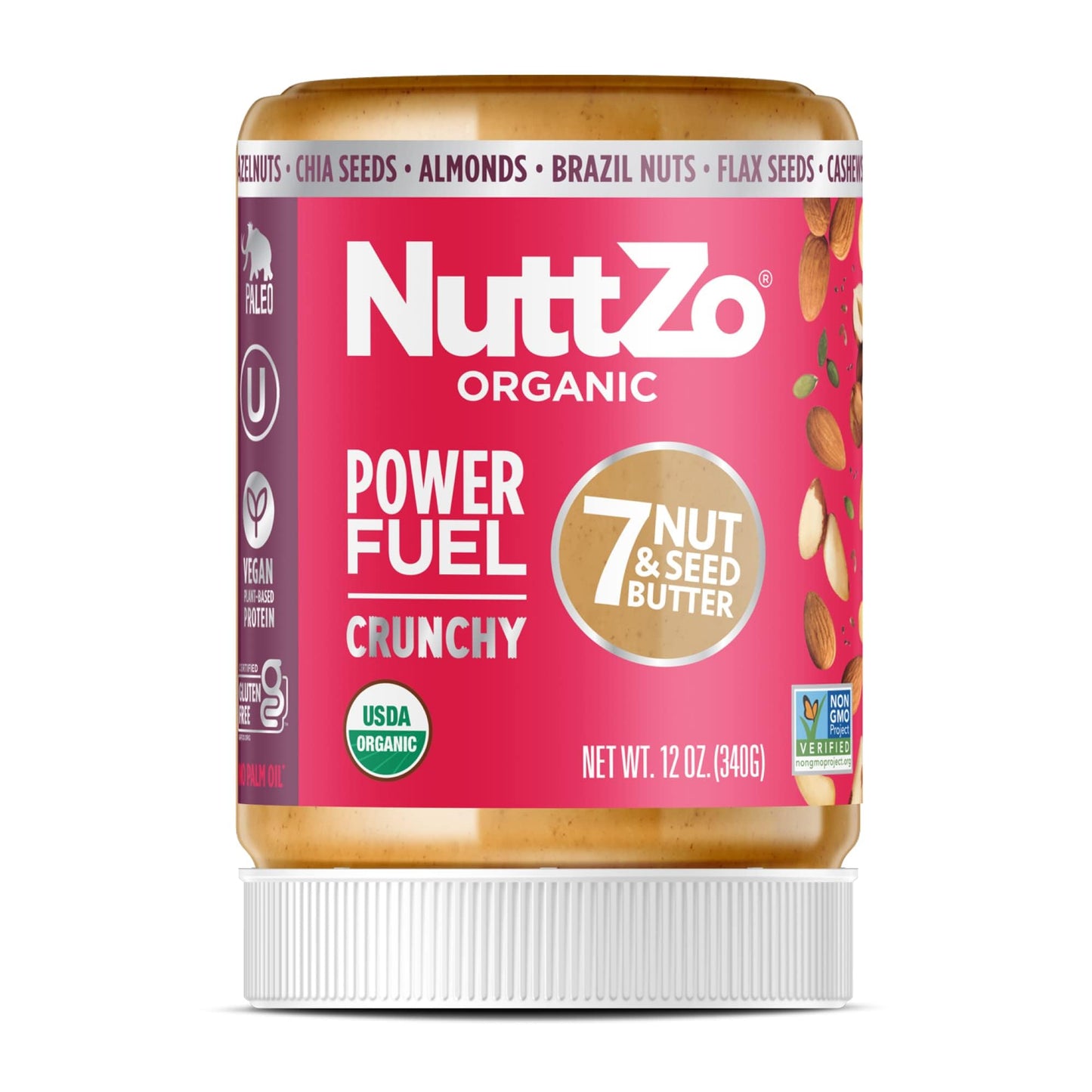 Nuttzo Organic 7 Nut & Seed Butter - Power Fuel Crunchy 12 Oz