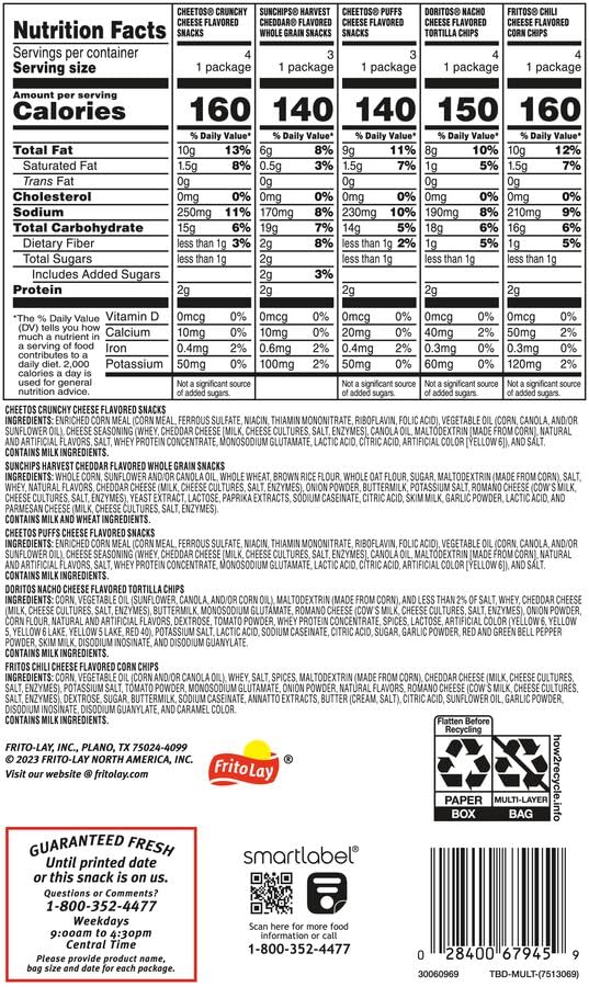 Frito-Lay Cheesy Mix Variety Box 18ct