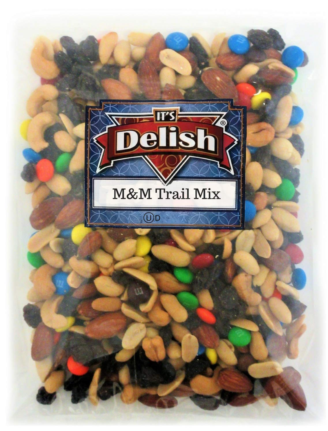 Classic Trail Mix with M&Ms by Its Delish, 1 lb (16 Oz Bag) | Gourmet Chocolate M and M Trail Mix with Dried Fruit and Nuts