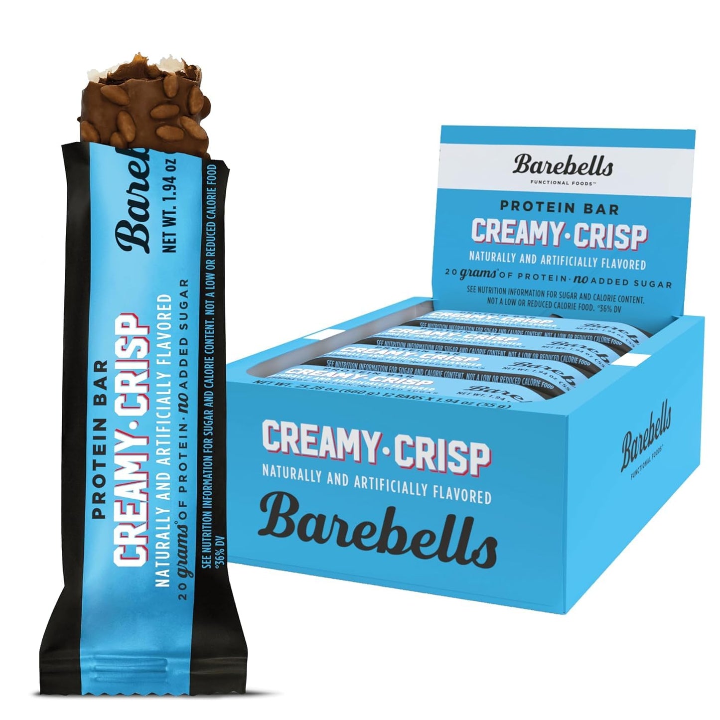 Barebells Protein Snacks Bars Creamy Crisp - 12 Count, 1.9Oz Bars 20G Of High Protein - Chocolate Protein Bar With 1G Of Total S