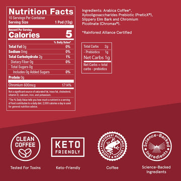 Bulletproof The Maximizer Single-Serve Coffee Pods, 10 Count, Clean Coffee With Metabolism And Gut Health Support