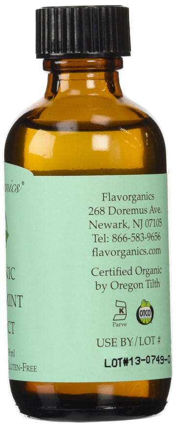 Flavorganics Organic Peppermint Extract, 2-Ounces Glass Bottles (Pack of 3)