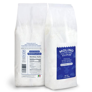 Molino Flour Gluten Free All Purpose Flour, 17.6 oz (Pack of 4) - Ideal for Baking and Cooking, Made with Wheat Starch