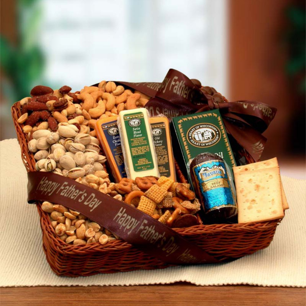Happy Father'S Day Sweet N Savory Tray Gift Basket