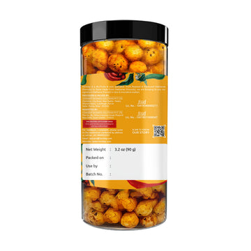 Farmley Makhana Healthy Puffs, Gluten Free Roasted Crisps, High Protein, Peri-Peri Flavor, 3.2 Oz (Pack of 1)