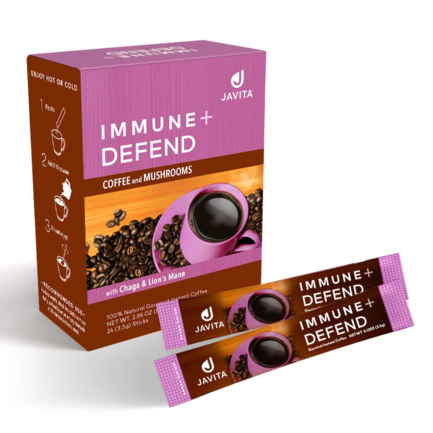 Mushroom Coffee By Javita, Immune & Defend Blend Of Chaga, Lion'S Mane And Dark Roast Coffee For Morning Boost, Immune Support;