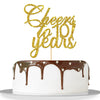 Gold Glitter Cheers to 10 Years Cake Topper - Children's 10th Birthday Cake Topper - 10 Years Blessed Wedding Anniversary Party