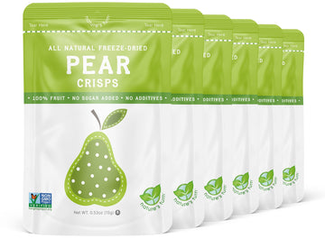 Natures Turn Freeze-Dried Fruit Snacks, Pear Crisps, Pack Of 6 (0.53 Oz Each)
