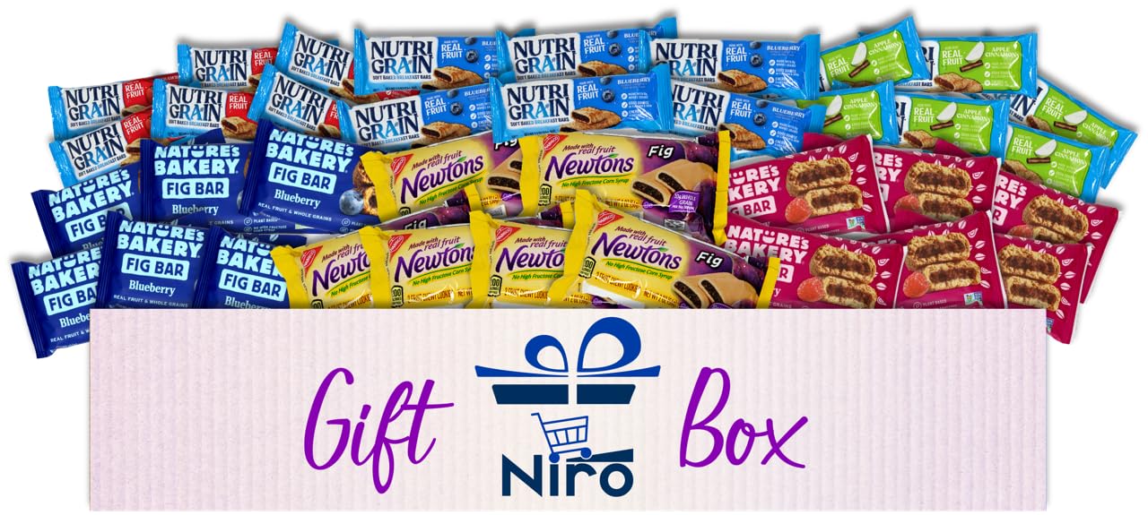 Niro Gift Basket Assortment | Healthy Snack And Fruit Bar Variety Pack | 6 Of Each Flavor 36 Single Wrapped Bars Total