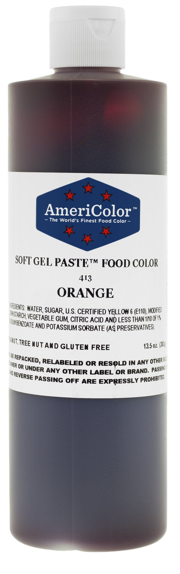Orange 13.5 Ounce Soft Gel Paste Food Color