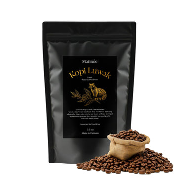 MATINE Wild Kopi Luwak Coffee Whole Beans, Medium Roast Luwak Coffee Gifts, Produce of Vietnam, 100 Grams