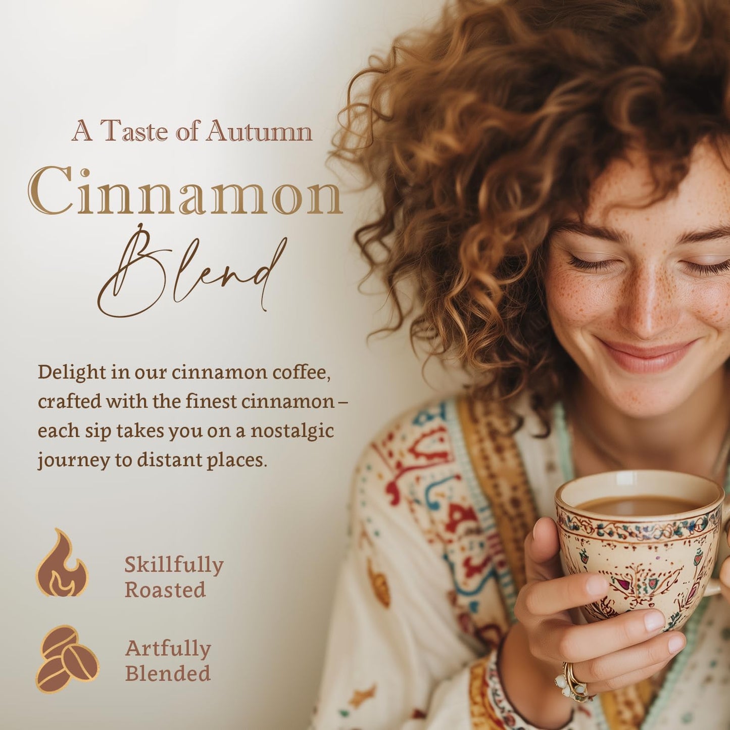 Cinnamon Flavored Whole Bean Coffee - Organic, Single Origin, Naturally Flavored, Medium Roast, 100% Arabica, Warm And Smooth -
