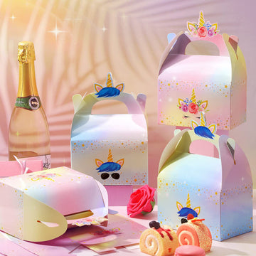 Unicorn Gift Boxes Party Supplies Unicorn Party Favor Boxes Rainbow Unicorn Theme Treat Boxes Candy Goodies Gift Boxes For Girls