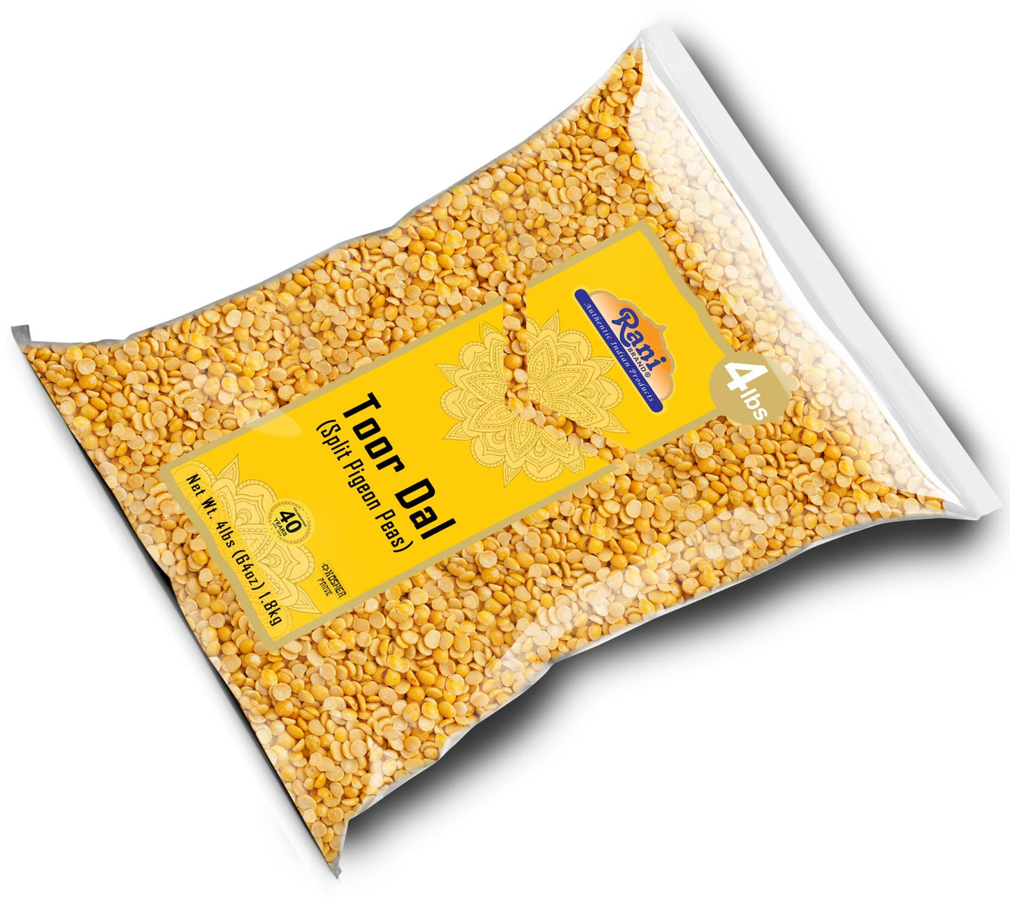 Rani Toor Dal (Split Pigeon Peas) 64Oz (4Lbs) 1.81Kg Bulk ~ All Natural | Gluten Friendly | Non-Gmo | Vegan | Indian Origin