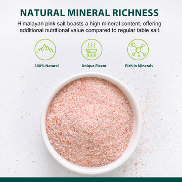 Soeos Himalayan Pink Salt, Fine Grain, 2 Lbs (32 oz), Non-GMO, Pink Himalayan Sea Salt, Kosher Salt, Rock Salt for Grinder Refil