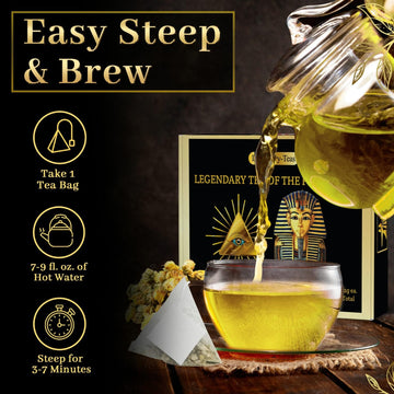ACTIONX Legendary-Teas Egyptian Chamomile Tea - 75 Pack Pyramid Tea Bags in Foil Pouches