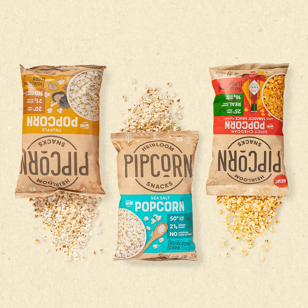 Pipcrn Mini Popcorn,Truffle 4 Oz (Pack Of 12)