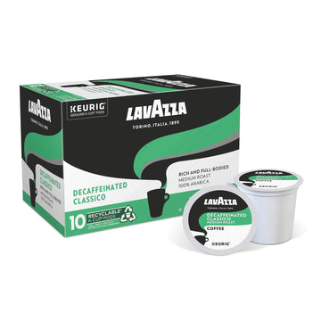 Lavazza Classico Decaf Single-Serve Coffee K-Cups For Keurig Brewer, Medium Roast, 10 Count Box ,Rich And Full-Bodied Flavor Del