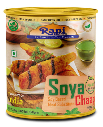 Rani Soya Chaap (Plant Based Protein) 30oz (1.875lbs) 850g ~ Easy Open Lid | All Natural | Vegan | No Colors | NON-GMO | Kosher