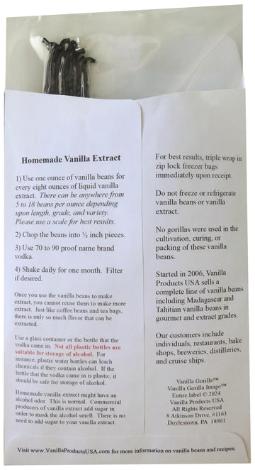 Vanilla Products USA Gourmet Grade A/B Tahitian Vanilla Beans 4-5 - 1 Count