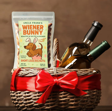 Gears Out Uncle Frank’s Wiener Bunny - Roasted & Salted Almonds, Dog-Themed Gift for Doxie Lovers, 8oz, Made in the USA