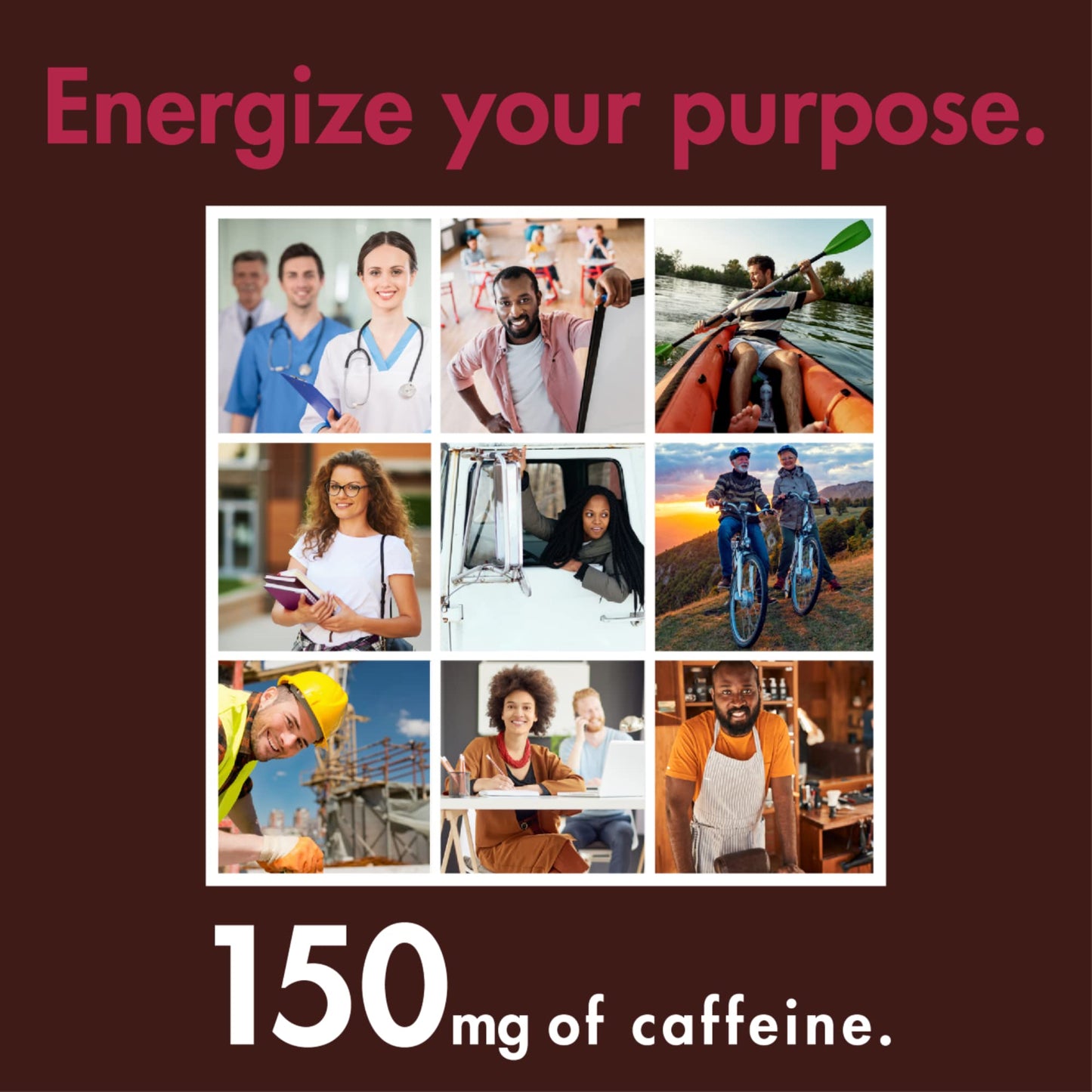 ZenEvo Caffeinated Energy Bites - Dark Chocolate Berry, 150mg Caffeine, Low Carb, 50 Count