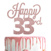 Lingteer Happy 33Rd Birthday Cake Topper - Cheers To 33Rd Birthday 33 Years Old Birthday Party Cake Decorations Sign.