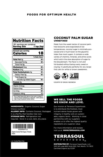 Terrasoul Superfoods Organic Coconut Sugar, 6 Pounds