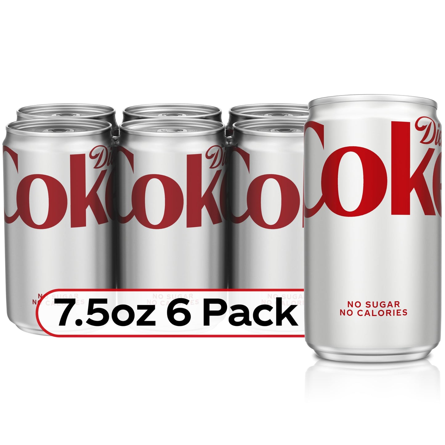 Diet Coke Soda, 7.5oz Mini Can (Pack of 6) - Carbonated Soft Drink, Model 049000161052