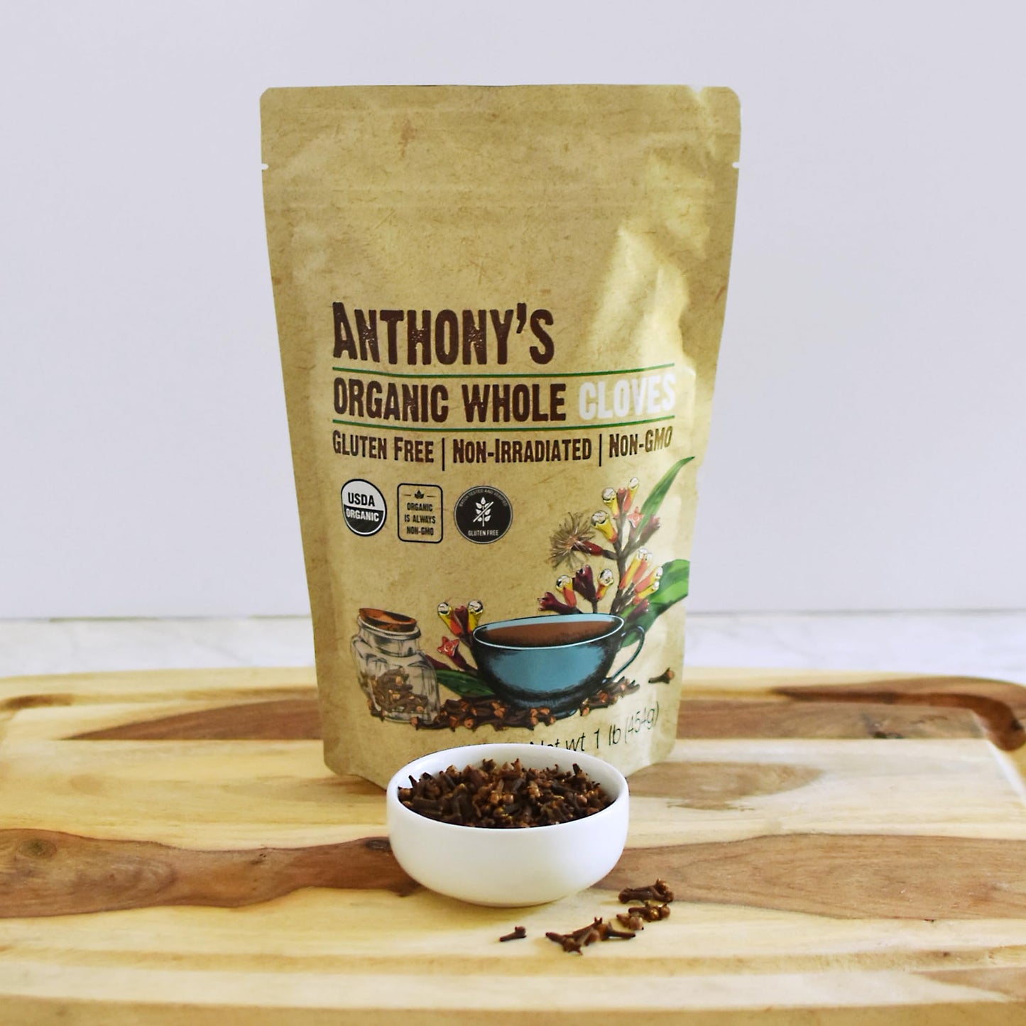 Anthonys Organic Whole Cloves, 1 lb, Gluten Free, Non GMO, Non Irradiated, Keto Friendly