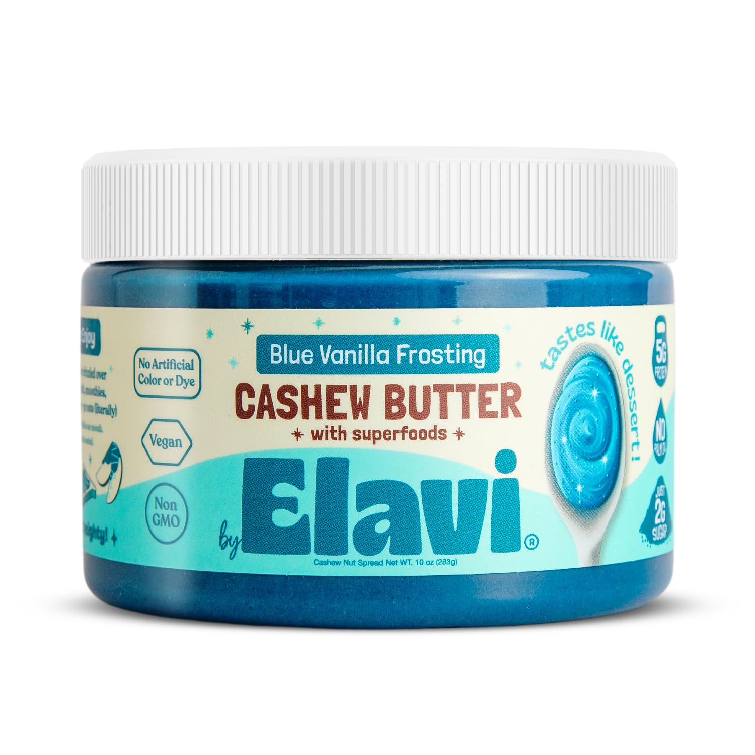 ELAVI Keto Cashew Butter, Kid-Friendly, Low-Sugar Dessert Spread | Vegan, No Added Sugar, No Sugar Alcohols, No Palm Oil (1 Coun