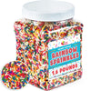 Rainbow Sprinkles - 1.6 Pounds - Ice Cream Sundae Toppings - Colorful Rainbow Jimmies For Cake Decorating, Baking, Cupcakes, Cookies
