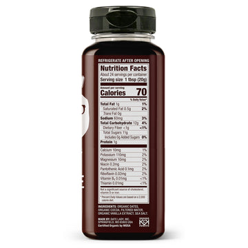 Date Lady Chocolate Syrup | Sweetened Only with Dates | Organic Vegan Kosher and Dairy Free | Drizzle on Ice Cream Pour on Pancakes or Grab a Spoonful! | 1Squeeze Bottle (17oz)