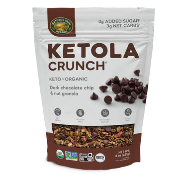 Natures Path Organic Keto Crunch Dark Chocolate Chip And Nut Granola, 8 Ounce, Keto Certified, Non-Gmo, Gluten Free, 3G Net Carb