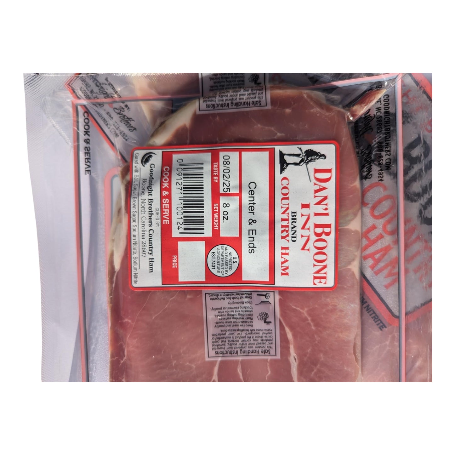 Generic Danl Boone Inn Country Ham - 2 Packs of 8oz Slices - Authentic Southern Flavor for Breakfast & Recipes