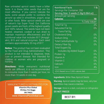 Apricot Kernels (Seeds) 2Lb / 32Oz Bag (Resealable) Raw And Bitter